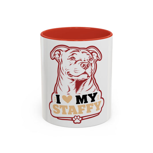 I Love My Staffy Accent - Coffee Cup