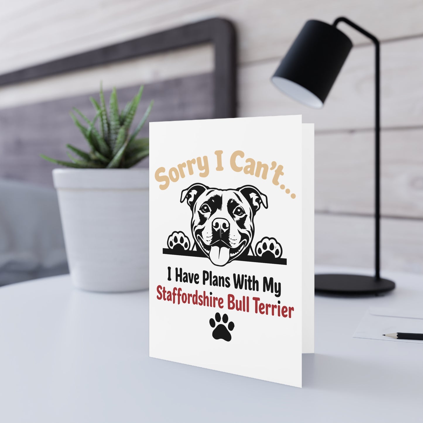 My Staffordshire Bull Terrier — Greeting Card