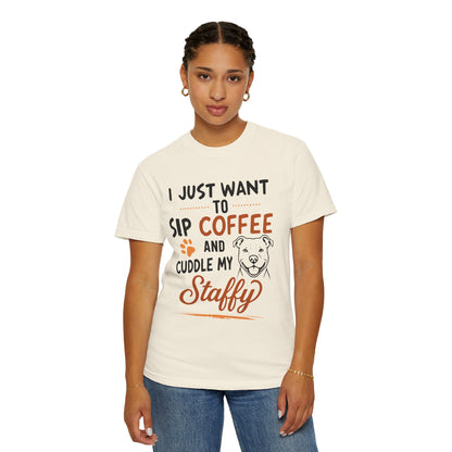 Sip Coffee & Cuddle My Staffy T-Shirt