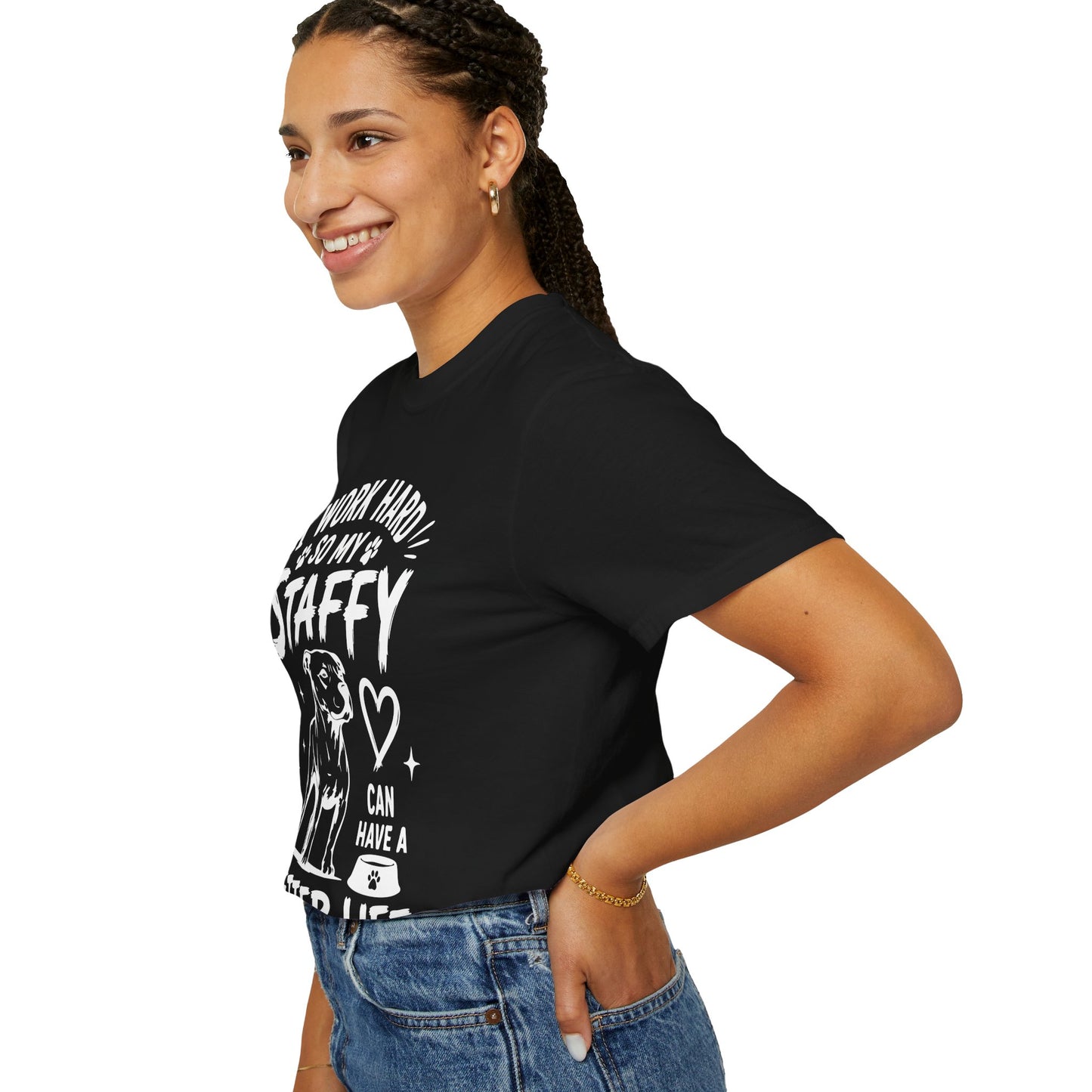 I Work Hard Staffy T-Shirt
