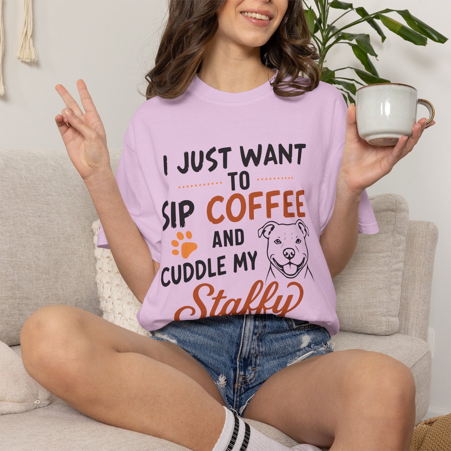 Sip Coffee & Cuddle My Staffy T-Shirt