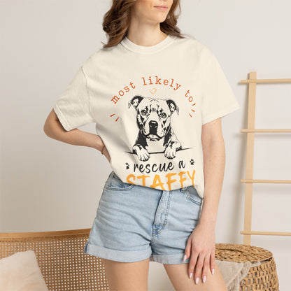 Most Likely To Dog Staffy T-Shirt