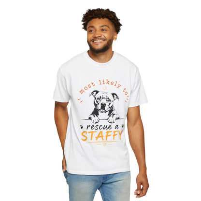 Most Likely To Dog Staffy T-Shirt