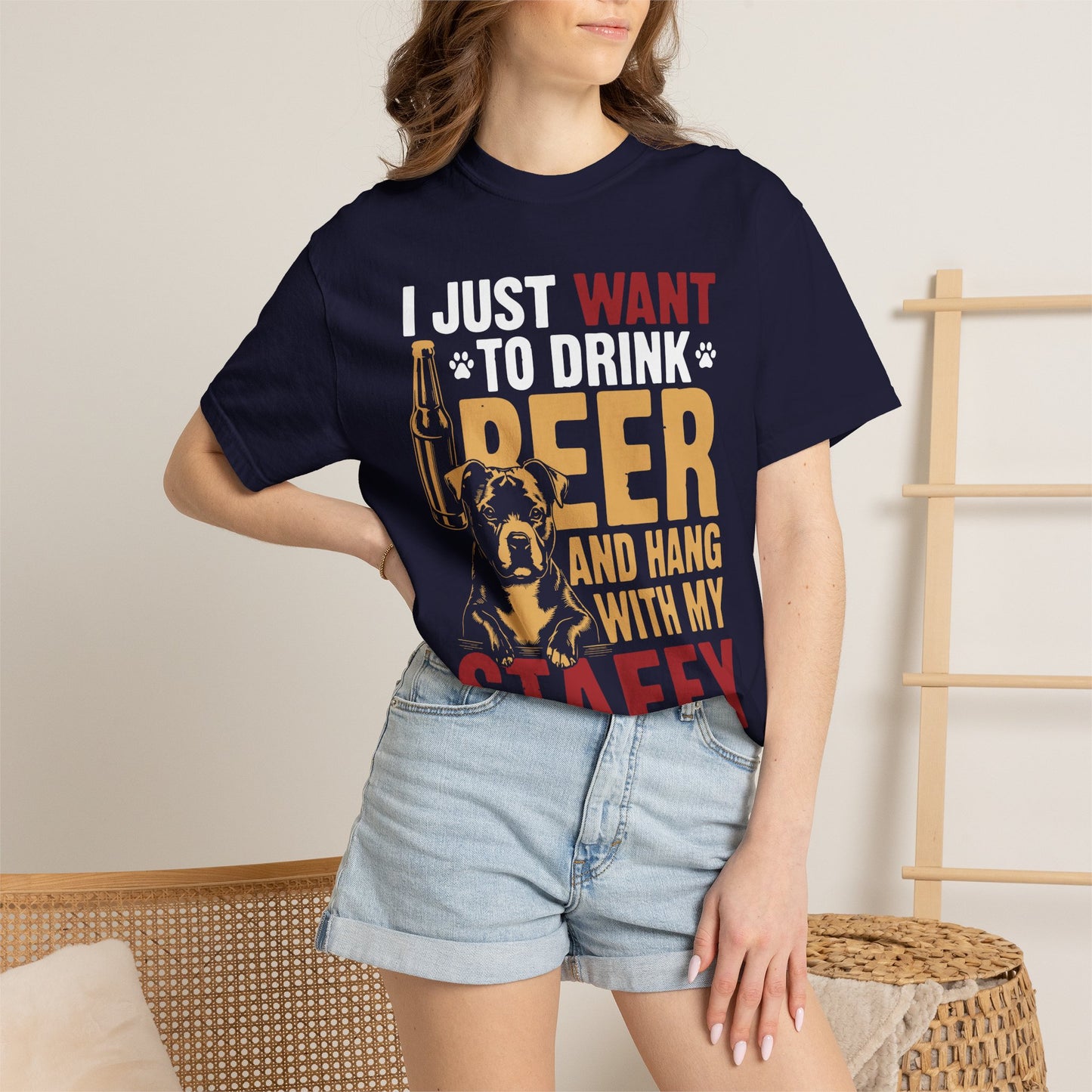Drink Beer and Hang with Staffy T-Shirt