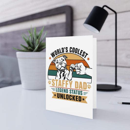 World's Coolest Staffy Dad — Greeting Card