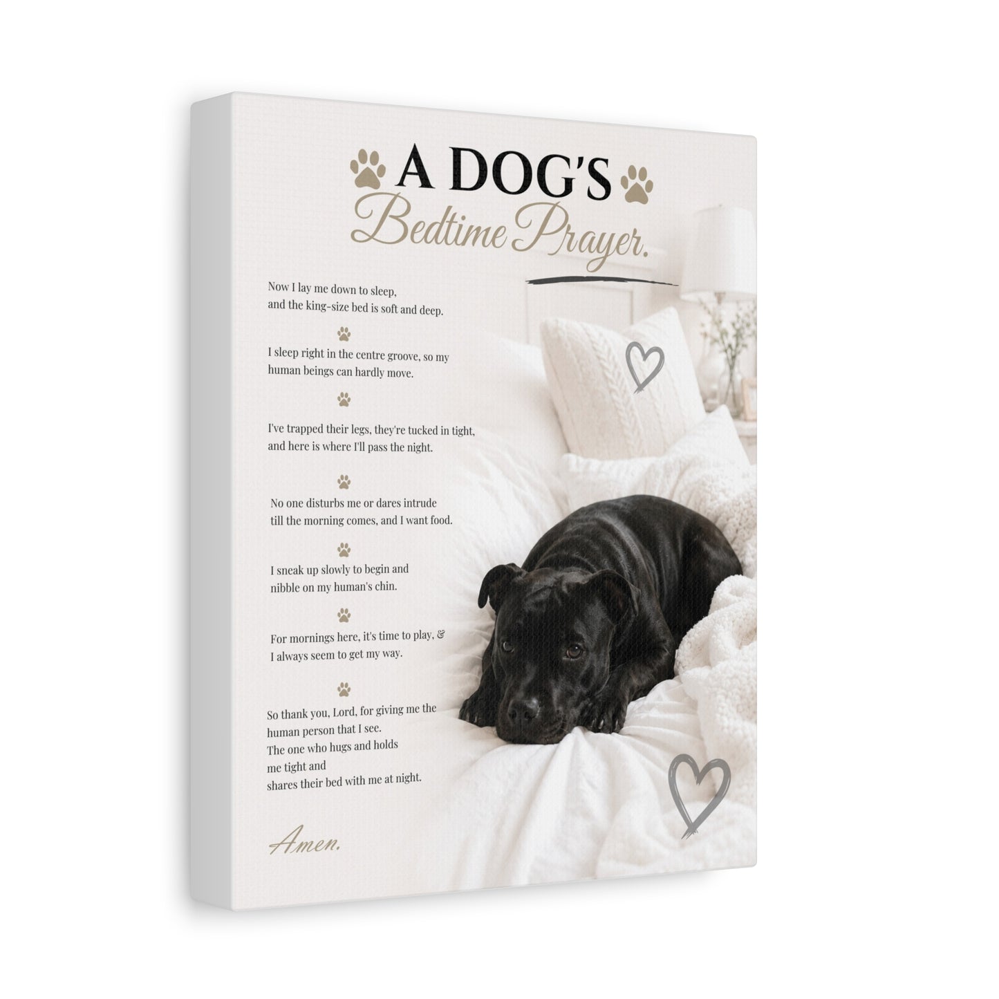A Dog's Bedtime Prayer - Premium Wall Art