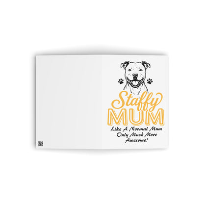 A Staffy’s Love Mum – Greeting Card