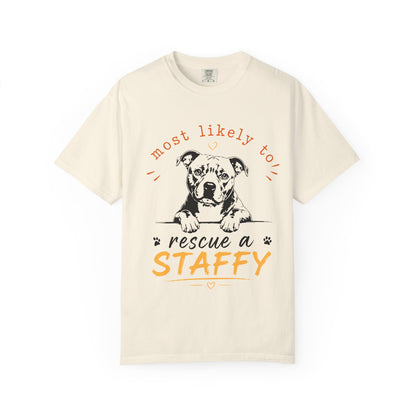 Most Likely To Dog Staffy T-Shirt