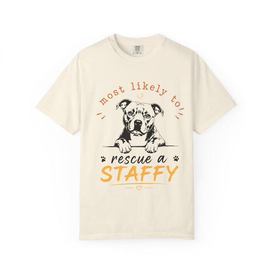 Most Likely To Dog Staffy T-Shirt