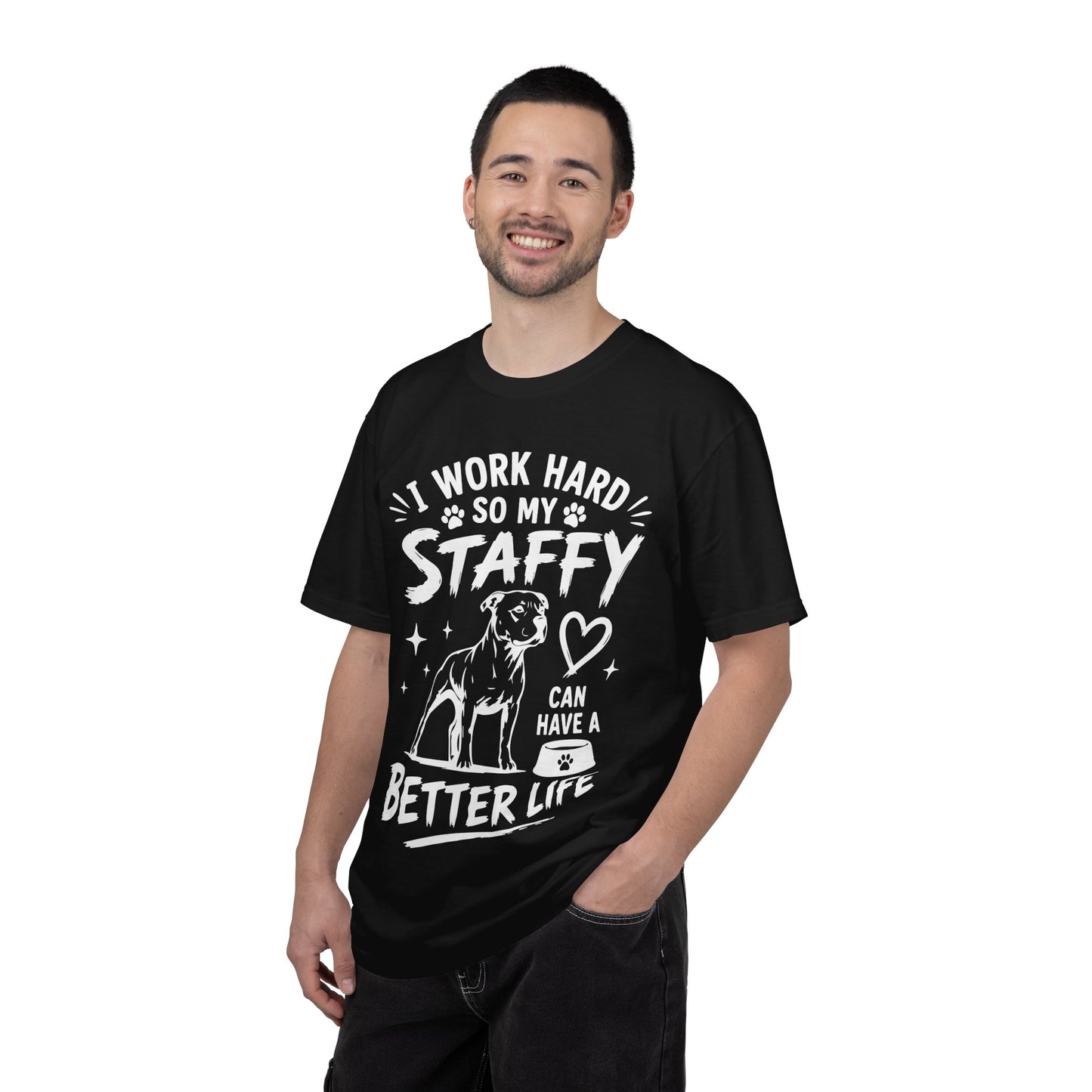 I Work Hard Staffy T-Shirt