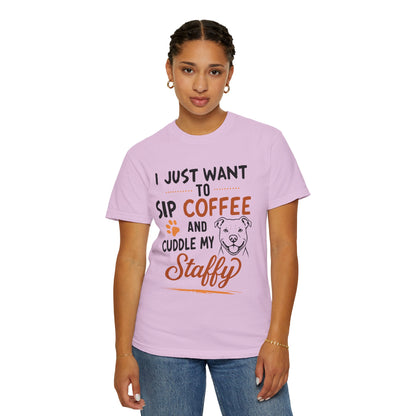 Sip Coffee & Cuddle My Staffy T-Shirt