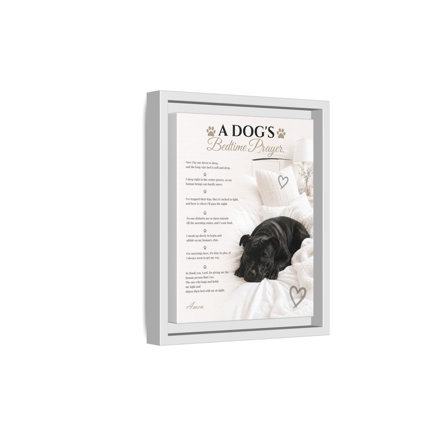A Dog's Bedtime Prayer - Premium Framed Wall Art