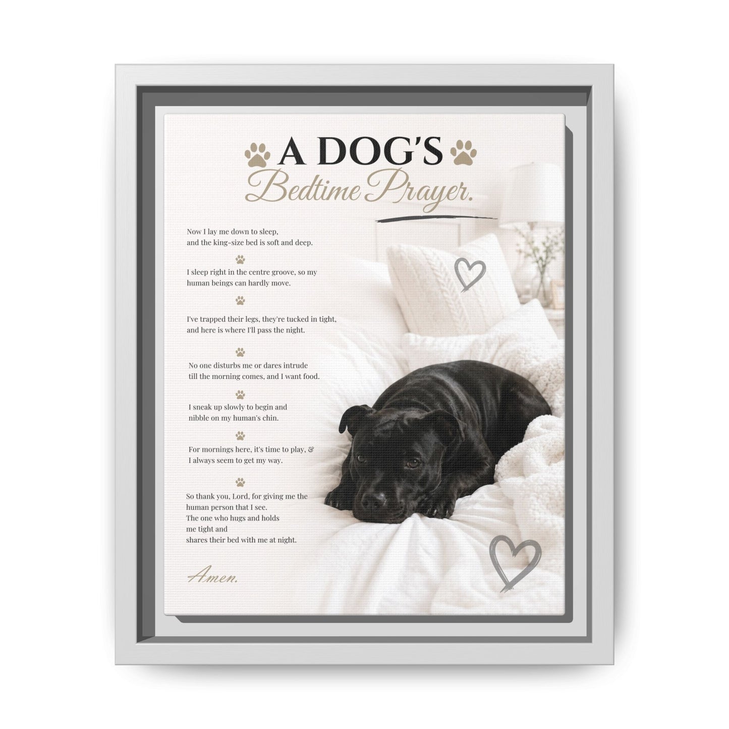 A Dog's Bedtime Prayer - Premium Framed Wall Art